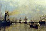 А. Боголюбов. Парад кораблей Балтийского флота по случаю прихода германской эскадры в Санкт-Петербург в 1888 году.